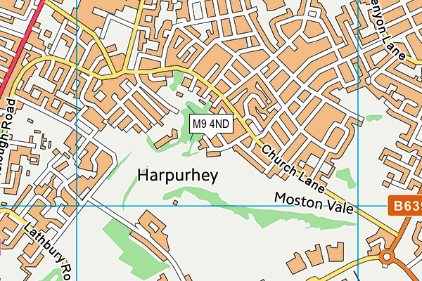 M9 4ND map - OS VectorMap District (Ordnance Survey)