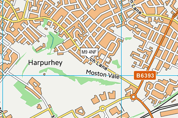 M9 4NF map - OS VectorMap District (Ordnance Survey)