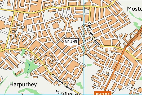 M9 4NR map - OS VectorMap District (Ordnance Survey)