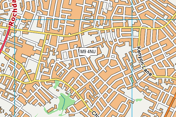 M9 4NU map - OS VectorMap District (Ordnance Survey)