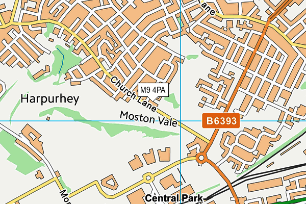 Moston Vale map (M9 4PA) - OS VectorMap District (Ordnance Survey)