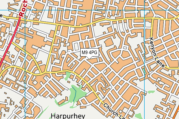 M9 4PG map - OS VectorMap District (Ordnance Survey)
