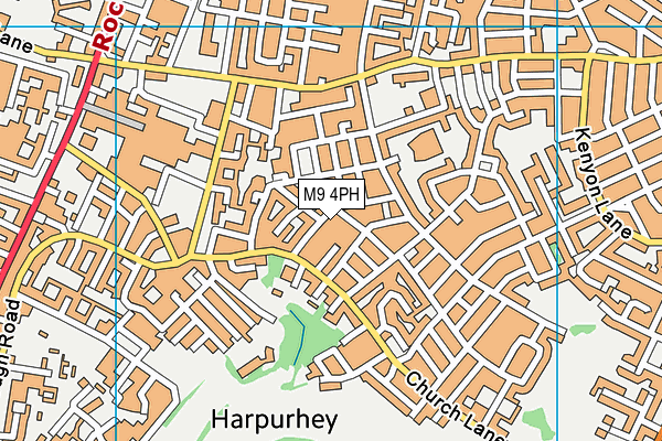 M9 4PH map - OS VectorMap District (Ordnance Survey)