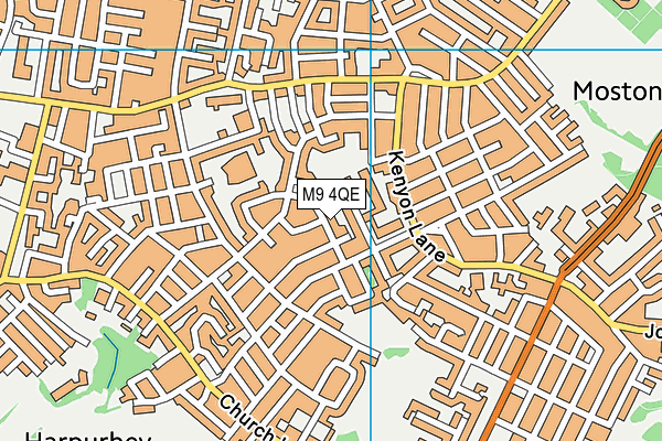 M9 4QE map - OS VectorMap District (Ordnance Survey)