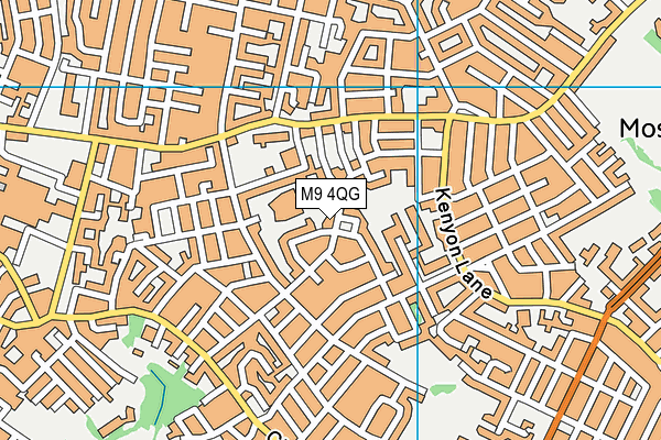 M9 4QG map - OS VectorMap District (Ordnance Survey)