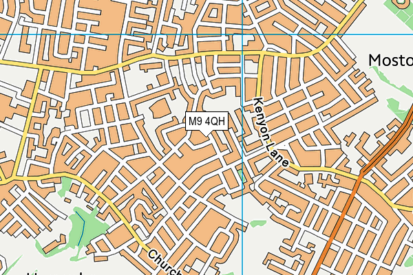 M9 4QH map - OS VectorMap District (Ordnance Survey)