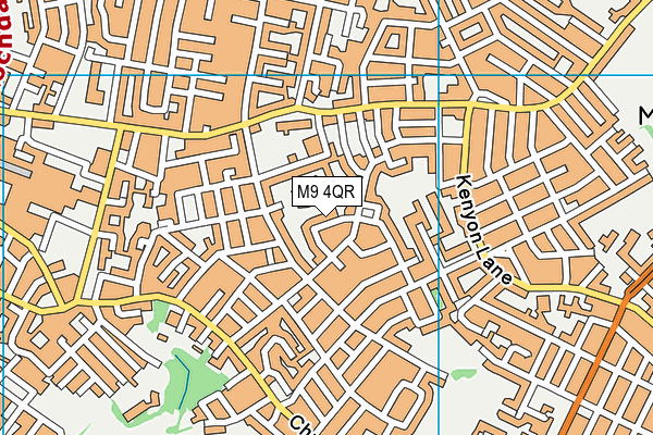 M9 4QR map - OS VectorMap District (Ordnance Survey)