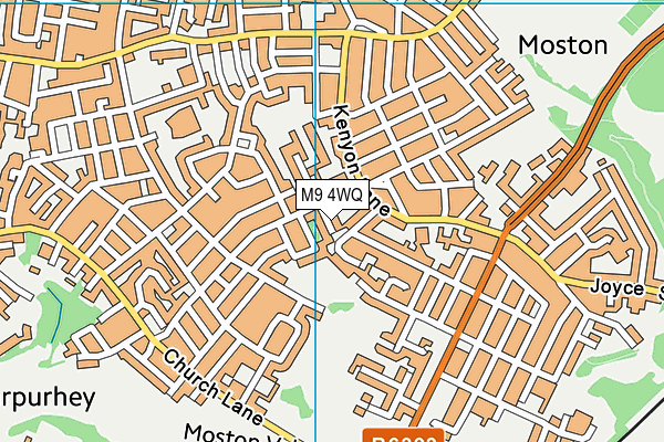 M9 4WQ map - OS VectorMap District (Ordnance Survey)