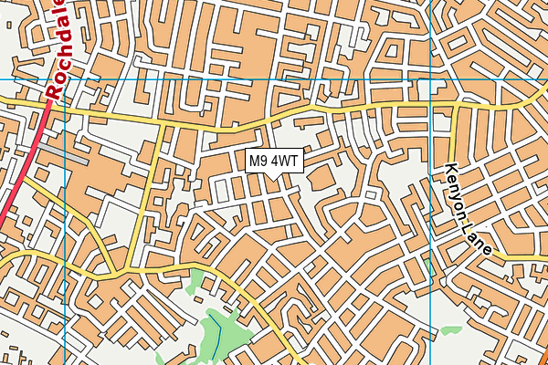 M9 4WT map - OS VectorMap District (Ordnance Survey)