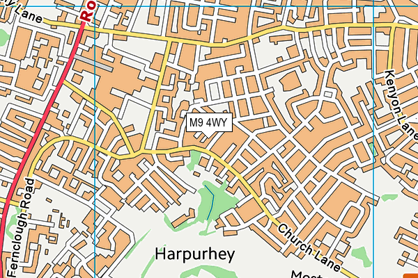 M9 4WY map - OS VectorMap District (Ordnance Survey)