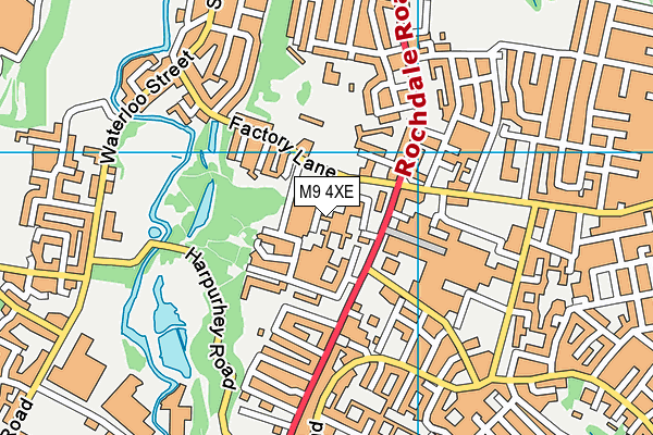 M9 4XE map - OS VectorMap District (Ordnance Survey)