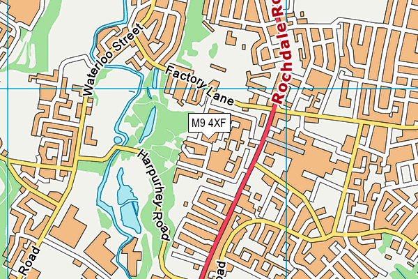 M9 4XF map - OS VectorMap District (Ordnance Survey)
