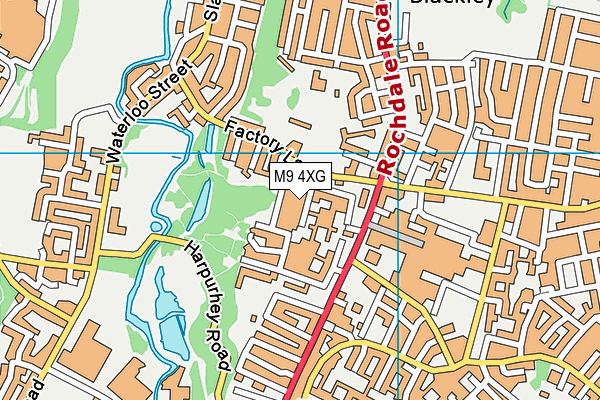 M9 4XG map - OS VectorMap District (Ordnance Survey)