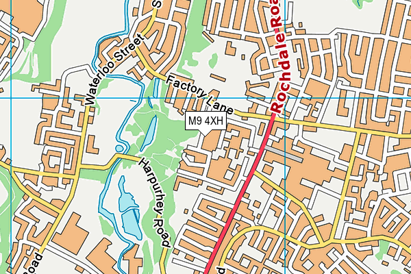 M9 4XH map - OS VectorMap District (Ordnance Survey)