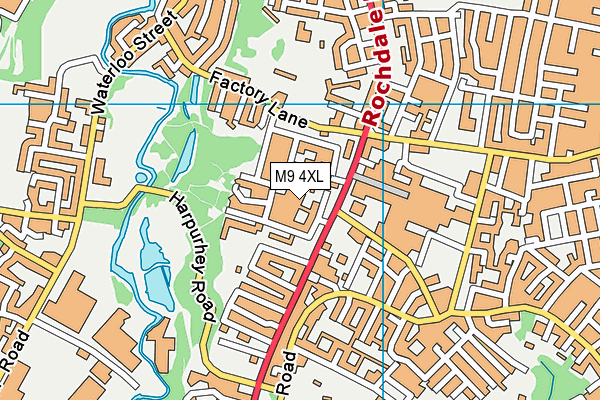 M9 4XL map - OS VectorMap District (Ordnance Survey)