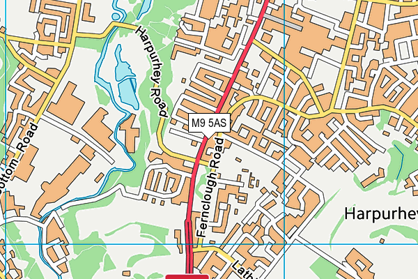 M9 5AS map - OS VectorMap District (Ordnance Survey)