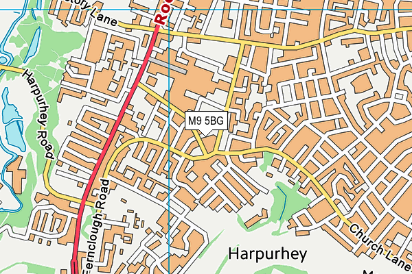 M9 5BG map - OS VectorMap District (Ordnance Survey)