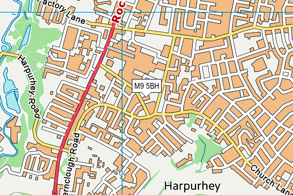 M9 5BH map - OS VectorMap District (Ordnance Survey)