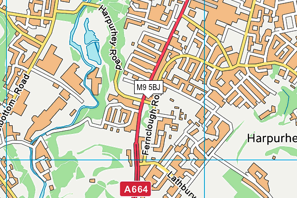 M9 5BJ map - OS VectorMap District (Ordnance Survey)