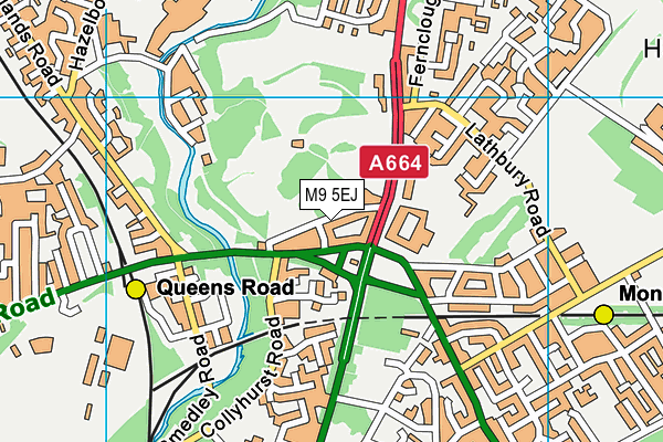 M9 5EJ map - OS VectorMap District (Ordnance Survey)