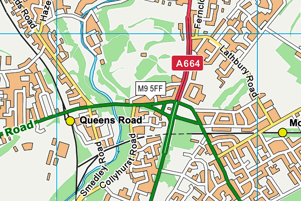 M9 5FF map - OS VectorMap District (Ordnance Survey)