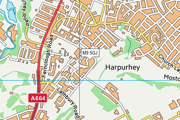 M9 5GJ map - OS VectorMap District (Ordnance Survey)