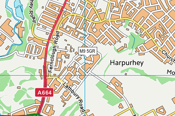 M9 5GR map - OS VectorMap District (Ordnance Survey)