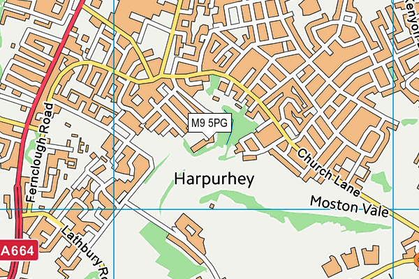 M9 5PG map - OS VectorMap District (Ordnance Survey)