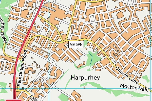 M9 5PN map - OS VectorMap District (Ordnance Survey)
