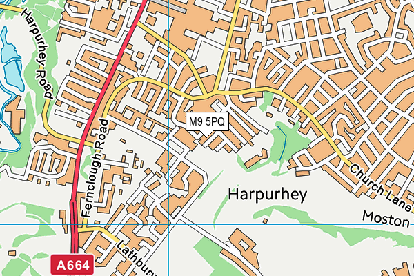 M9 5PQ map - OS VectorMap District (Ordnance Survey)