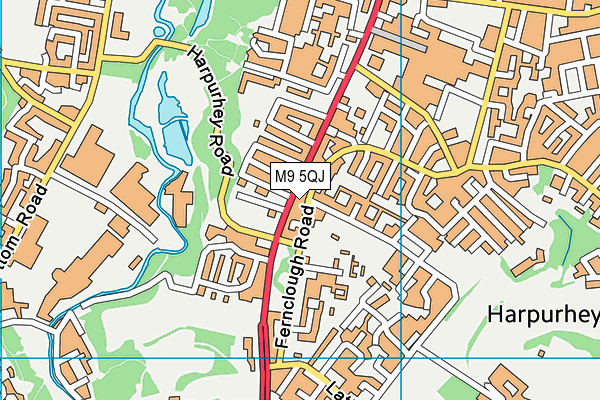 M9 5QJ map - OS VectorMap District (Ordnance Survey)