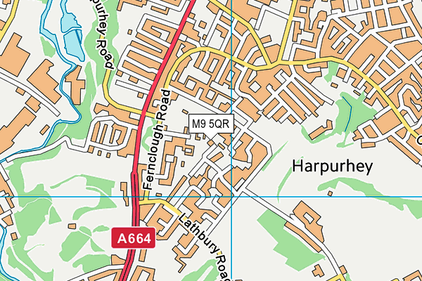 M9 5QR map - OS VectorMap District (Ordnance Survey)