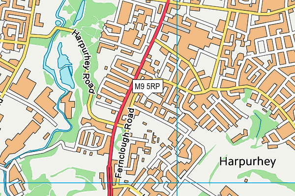 M9 5RP map - OS VectorMap District (Ordnance Survey)