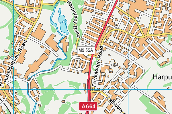 M9 5SA map - OS VectorMap District (Ordnance Survey)