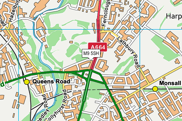 Queens Park map (M9 5SH) - OS VectorMap District (Ordnance Survey)