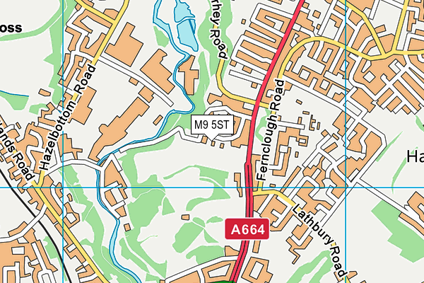 M9 5ST map - OS VectorMap District (Ordnance Survey)