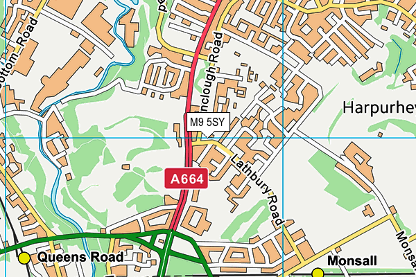 Manchester Communication Academy Pitches map (M9 5SY) - OS VectorMap District (Ordnance Survey)