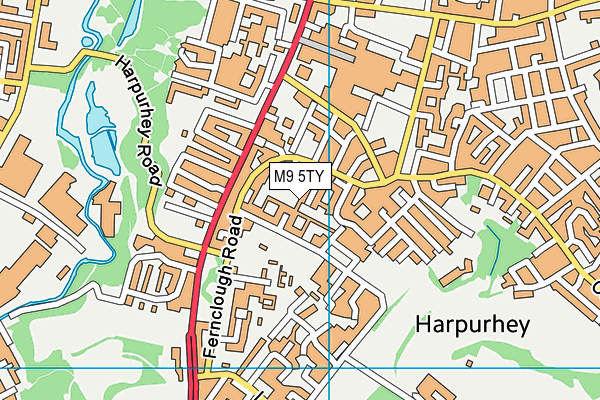 M9 5TY map - OS VectorMap District (Ordnance Survey)