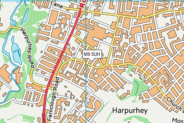 M9 5UH map - OS VectorMap District (Ordnance Survey)