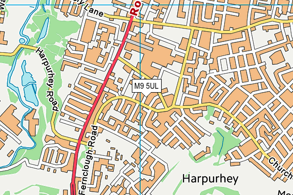 M9 5UL map - OS VectorMap District (Ordnance Survey)