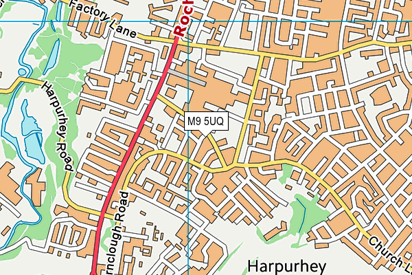 M9 5UQ map - OS VectorMap District (Ordnance Survey)