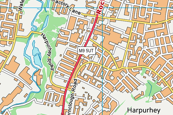 M9 5UT map - OS VectorMap District (Ordnance Survey)