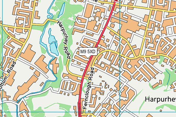 M9 5XD map - OS VectorMap District (Ordnance Survey)