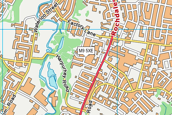 M9 5XE map - OS VectorMap District (Ordnance Survey)