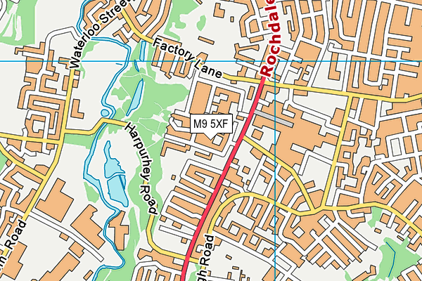 M9 5XF map - OS VectorMap District (Ordnance Survey)