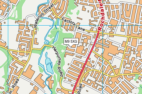 M9 5XG map - OS VectorMap District (Ordnance Survey)