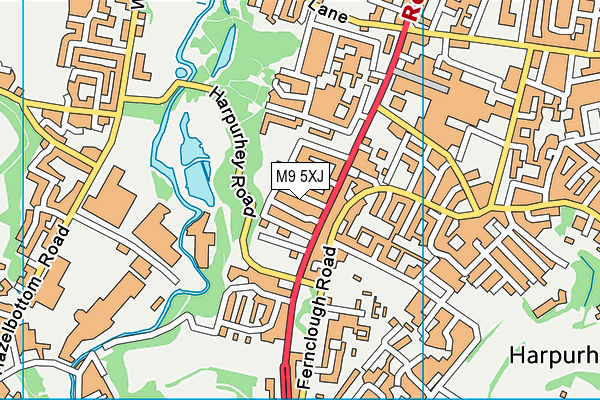 M9 5XJ map - OS VectorMap District (Ordnance Survey)