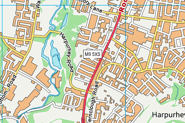 M9 5XS map - OS VectorMap District (Ordnance Survey)