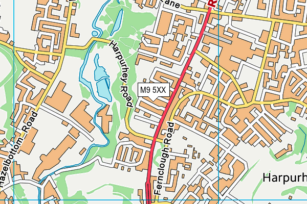 M9 5XX map - OS VectorMap District (Ordnance Survey)