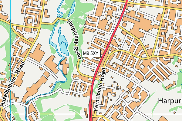 M9 5XY map - OS VectorMap District (Ordnance Survey)